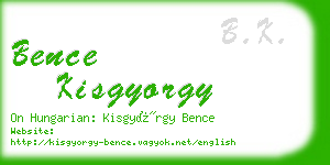 bence kisgyorgy business card